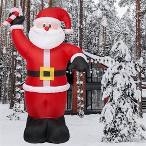 img 3 attached to 8ft Santa Claus Inflatable Christmas Decorations for Outdoor and Indoor Yard - LED Light Giant and Tall Blow up Santa Claus for Holiday Party, Garden, Lawn, Winter Xmas Decor - Quick Air Blown - ACH