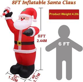 img 2 attached to 8ft Santa Claus Inflatable Christmas Decorations for Outdoor and Indoor Yard - LED Light Giant and Tall Blow up Santa Claus for Holiday Party, Garden, Lawn, Winter Xmas Decor - Quick Air Blown - ACH