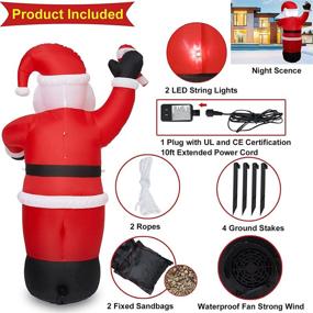 img 1 attached to 8ft Santa Claus Inflatable Christmas Decorations for Outdoor and Indoor Yard - LED Light Giant and Tall Blow up Santa Claus for Holiday Party, Garden, Lawn, Winter Xmas Decor - Quick Air Blown - ACH