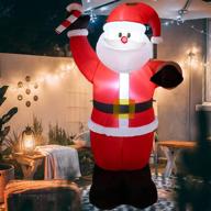 8ft santa claus inflatable christmas decorations for outdoor and indoor yard - led light giant and tall blow up santa claus for holiday party, garden, lawn, winter xmas decor - quick air blown - ach logo