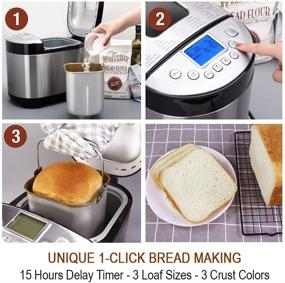 img 2 attached to 🍞 KITCHENARM 29-in-1 SMART Bread Machine: Homemade Gluten Free Bread Maker with Stainless Steel Breadmaker, Recipes & Whole Wheat Options