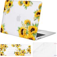 🌻 mosiso macbook air 13 inch case 2020 2019 2018 release a2337 m1 a2179 a1932 - transparent sunflower hard shell case with touch id, keyboard cover, and screen protector logo