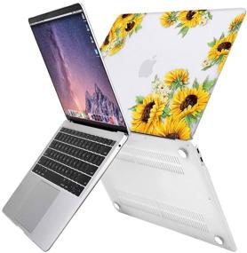 img 2 attached to 🌻 MOSISO MacBook Air 13 inch Case 2020 2019 2018 Release A2337 M1 A2179 A1932 - Transparent Sunflower Hard Shell Case with Touch ID, Keyboard Cover, and Screen Protector