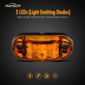 img 3 attached to 🚚 Partsam 2x Oval 2.5" Trailer Truck Amber LED Side Marker Lights - Surface Mount & Marine-Friendly