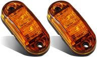 🚚 partsam 2x oval 2.5" trailer truck amber led side marker lights - surface mount & marine-friendly logo