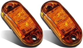img 4 attached to 🚚 Partsam 2x Oval 2.5" Trailer Truck Amber LED Side Marker Lights - Surface Mount & Marine-Friendly