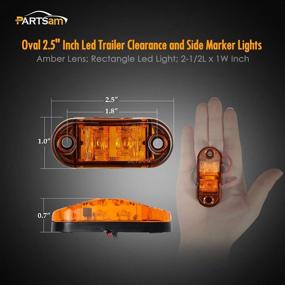 img 1 attached to 🚚 Partsam 2x Oval 2.5" Trailer Truck Amber LED Side Marker Lights - Surface Mount & Marine-Friendly