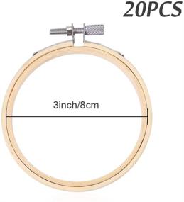 img 3 attached to 🧵 Caydo 20 Pieces 3 inch Bamboo Embroidery Hoops for Art Craft, Handy Sewing - Round Wooden Circle Cross Stitch Hoop Ring