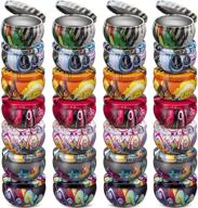 🕯️ diy candle tin craft kit - 28 round containers with slip-on lids and free wicks for party favors, candle making, spices, and gifts logo