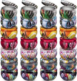 img 4 attached to 🕯️ DIY Candle Tin Craft Kit - 28 Round Containers with Slip-On Lids and Free Wicks for Party Favors, Candle Making, Spices, and Gifts