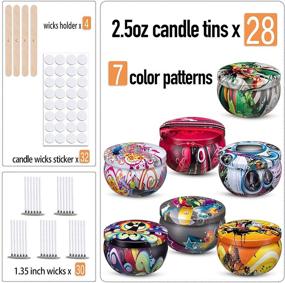 img 3 attached to 🕯️ DIY Candle Tin Craft Kit - 28 Round Containers with Slip-On Lids and Free Wicks for Party Favors, Candle Making, Spices, and Gifts