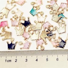 img 1 attached to 👑 Dandan DIY 30pcs Colorful Alloy Crown Pendants: Ideal for Necklace, Bracelet, Jewelry Making, Sewing, and Bag Decoration