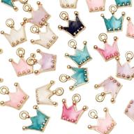 👑 dandan diy 30pcs colorful alloy crown pendants: ideal for necklace, bracelet, jewelry making, sewing, and bag decoration logo