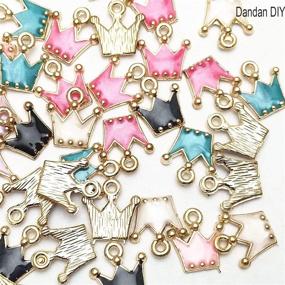 img 2 attached to 👑 Dandan DIY 30pcs Colorful Alloy Crown Pendants: Ideal for Necklace, Bracelet, Jewelry Making, Sewing, and Bag Decoration