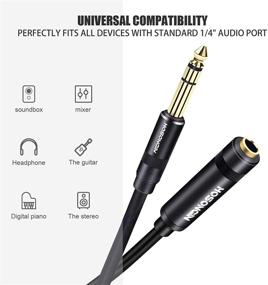 img 3 attached to 🎧 HOSONGIN 1/4 Inch Headphone Guitar Extension Cable Cord, 6.35mm TRS Male to Female Stereo Audio Cable, 5ft