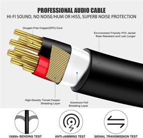 img 1 attached to 🎧 HOSONGIN 1/4 Inch Headphone Guitar Extension Cable Cord, 6.35mm TRS Male to Female Stereo Audio Cable, 5ft