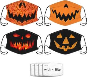 img 4 attached to Halloween Reusable Bandanas Washable Adjustable