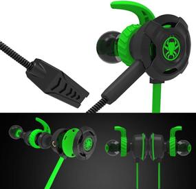 img 3 attached to 🎧 Wired Gaming Earphone for PS4, Laptop, Cellphone - Adjustable Mic, E-Sport Earbuds with Portable Bag, Inline Controls - Green