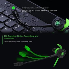 img 2 attached to 🎧 Wired Gaming Earphone for PS4, Laptop, Cellphone - Adjustable Mic, E-Sport Earbuds with Portable Bag, Inline Controls - Green