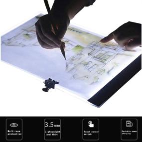 img 2 attached to TableRe A5 светодиодный графический планшет: тонкая плоская световая коробка для искусства, шаблонов и рисунков с тремя уровнями яркости для художников, скетчей, анимации и бриллиантовой живописи