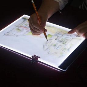 img 3 attached to TableRe A5 светодиодный графический планшет: тонкая плоская световая коробка для искусства, шаблонов и рисунков с тремя уровнями яркости для художников, скетчей, анимации и бриллиантовой живописи