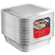 🥘 convenient 8x8 foil pans with lids (20 count) for easy food preparation and storage logo