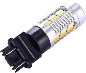 img 2 attached to 🔦 Pair of 2 Canbus Turn Signal LED Light Bulbs 3157 3057 3357 4157 with Projector, White Yellow Switchback, 22 SMD, for Standard Socket (Not CK), with Load Resistors