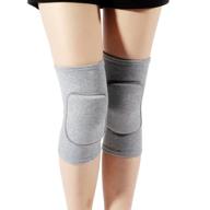 lzeem soft kneepads cotton volleyball tennis 1 pair-women pole dance yoga knee protector guards for athletic use adult cycling gym workout exercise skating knee brace support with sponge (gray логотип