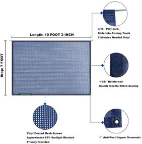 img 1 attached to 🏕️Навес Leaveshade темно-синяя защита от солнца для автодома – Tentproinc 7'X10'3'' – Защита от фронтальных солнечных лучей, ультрафиолетовый блокатор для автодома и кемпинг-трейлера, экран от солнца – Срок службы 3 года.