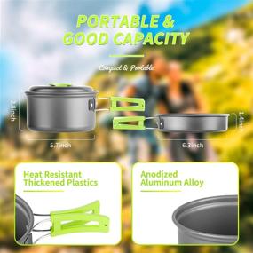 img 3 attached to 🏕️ Versatile AIRE 16-Piece Camping Cookware Set: Essential Stove, Stand, and Tripod for Outdoor Adventures with Non-Stick Cooking, Backpacking, Hiking, and Picnics - Includes Folding Knife and Fork Mess Kit