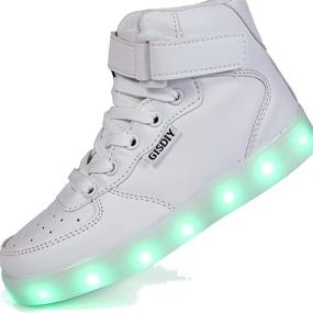 img 4 attached to Ehyseli Ehyseli Kids LED Light Up Shoes USB Flashing Sneakers For Toddler Boys Girls Child Unisex 31 White Numeric_13