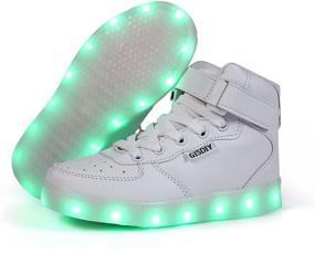 img 1 attached to Ehyseli Ehyseli Kids LED Light Up Shoes USB Flashing Sneakers For Toddler Boys Girls Child Unisex 31 White Numeric_13