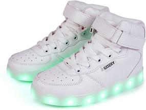 img 2 attached to Ehyseli Ehyseli Kids LED Light Up Shoes USB Flashing Sneakers For Toddler Boys Girls Child Unisex 31 White Numeric_13