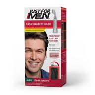 🏻 just for men easy comb-in color (autostop), dark brown - a-45 | gray hair coloring for men logo