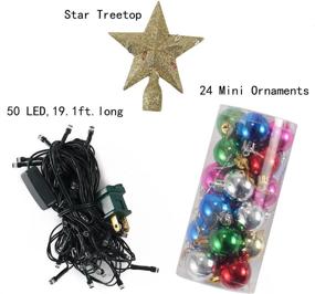 img 1 attached to 🌲 20" Tabletop Pre-lit Mini Christmas Tree Set: Clear LED Lights, Star Treetop, Ornaments, Storage Bag – Best DIY Christmas Decorations!