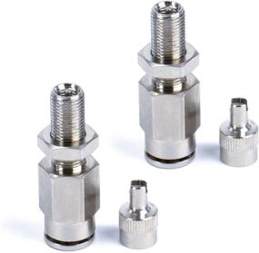 img 4 attached to 🔌 Pack of 2 VIAIR 11490 DOT Approved Inflation Valve for 1/4" Air Line - PTC Style, Nickel Plated