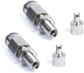 img 3 attached to 🔌 Pack of 2 VIAIR 11490 DOT Approved Inflation Valve for 1/4" Air Line - PTC Style, Nickel Plated