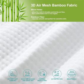 img 2 attached to 🛏️ Hansleep Queen Size Waterproof Mattress Protector: Ultra Soft Bamboo Mattress Pad Cover for Deep Pocket Beds up to 21 inches - 60x80 Queen