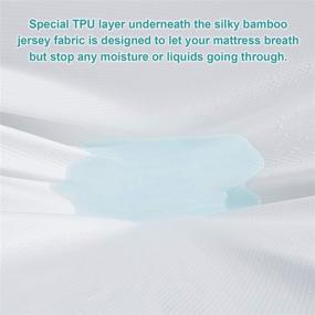 img 1 attached to 🛏️ Hansleep Queen Size Waterproof Mattress Protector: Ultra Soft Bamboo Mattress Pad Cover for Deep Pocket Beds up to 21 inches - 60x80 Queen