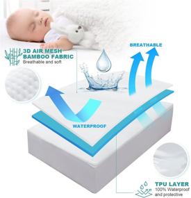 img 3 attached to 🛏️ Hansleep Queen Size Waterproof Mattress Protector: Ultra Soft Bamboo Mattress Pad Cover for Deep Pocket Beds up to 21 inches - 60x80 Queen