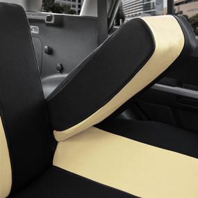 img 1 attached to FH Group FB039013BEIGE Multifunctional Cloth Split Bench Car Seat Cover (Full Coverage Car Bench Cover- Backrest Is Covered On All Sides)