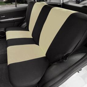 img 3 attached to FH Group FB039013BEIGE Multifunctional Cloth Split Bench Car Seat Cover (Full Coverage Car Bench Cover- Backrest Is Covered On All Sides)