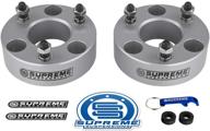 🔧 supreme suspensions front leveling kit: 2" lift for dodge ram 1500 and dakota - billet aluminum strut spacers, silver finish logo