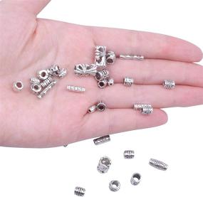 img 3 attached to 💎 BronaGrand 100g Antique Silver Column Spacer Beads - Perfect Bracelet Charms and Necklace Pendants for Jewelry Making