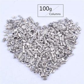 img 2 attached to 💎 BronaGrand 100g Antique Silver Column Spacer Beads - Perfect Bracelet Charms and Necklace Pendants for Jewelry Making