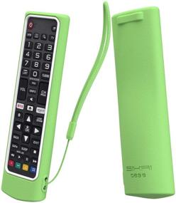 img 3 attached to 📺 SIKAI Silicone Case for LG Smart TV Remote AKB75095307 AKB75375604 AKB75675304 | Shockproof Protective Cover for LG TV Remote | Washable Skin-Friendly Sleeve | Anti-lost with Remote Loop | Glow Green-White