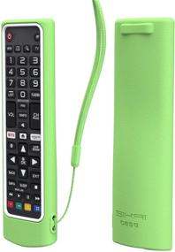 img 2 attached to 📺 SIKAI Silicone Case for LG Smart TV Remote AKB75095307 AKB75375604 AKB75675304 | Shockproof Protective Cover for LG TV Remote | Washable Skin-Friendly Sleeve | Anti-lost with Remote Loop | Glow Green-White