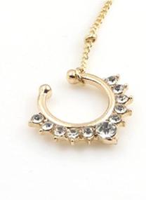 img 2 attached to 👃 Stylish Vcmart Fake Septum Rings: Trendy Indian Nose to Ear Chain Jewelry with Dangle Nose Chain Piercing – Faux Nose Ring Chain for Non-Pierced Option