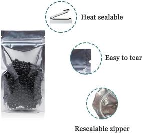 img 2 attached to 🛍️ 100 Count Clear Silver Ziplock Resealable Aluminum Mylar Foil Bags for Zip Heat Seal Packaging, Smell Proof, Tear Notch, Long Term Food Storage - 3.5x5.5 inch