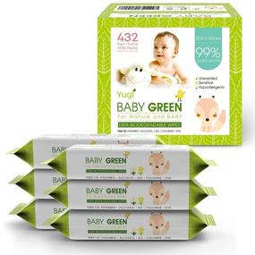 img 1 attached to Biodegradable Baby Wipes Unscented - 432 Wipes (6 Packs of 72) - Compostable, 99% Pure Water, Plastic-Free, Moist Newborn Diaper Wipes - Fragrance-Free, Wet Wipes for Sensitive Skin - Babies & Adults